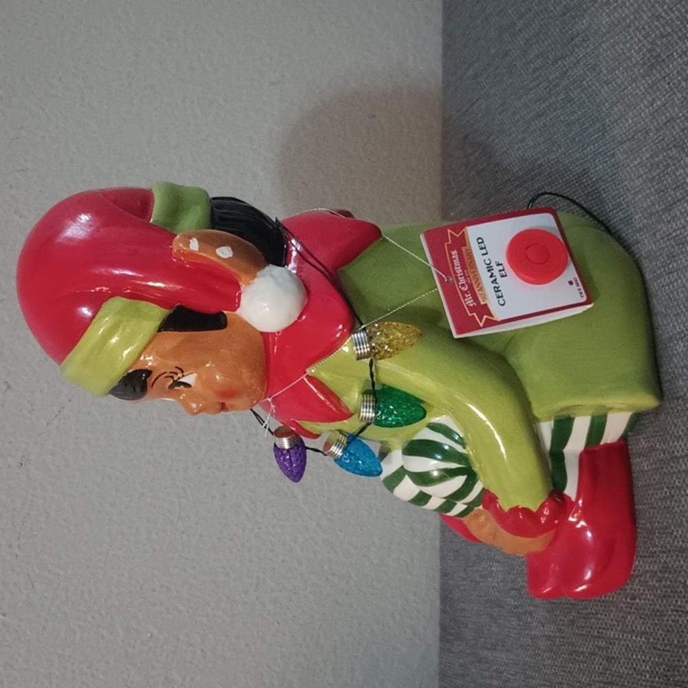 Mr. Christmas 12" Nostalgic LED Elf Figure - Picture 4 of 4